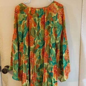 Sunny Leigh Floral Blouse - Orange and Green